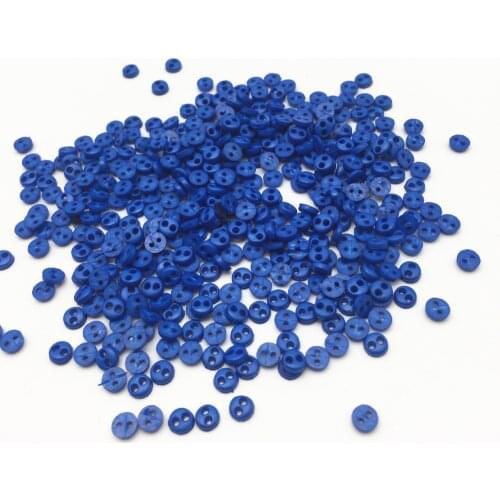 500pcs 4mm Royal Blue Round Mini Button Sewing 2 Holes Tiny Doll Making Clothing Resin Buttons Scrapbooking Embellishments