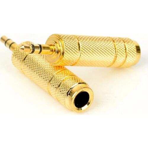 Advanced Gold-Plated Dual Channel 3.5mm To 6.5mm Conversion Plug 3.5 Male to 6.5 Female Audio Stereo Jack New Microphone Adapter