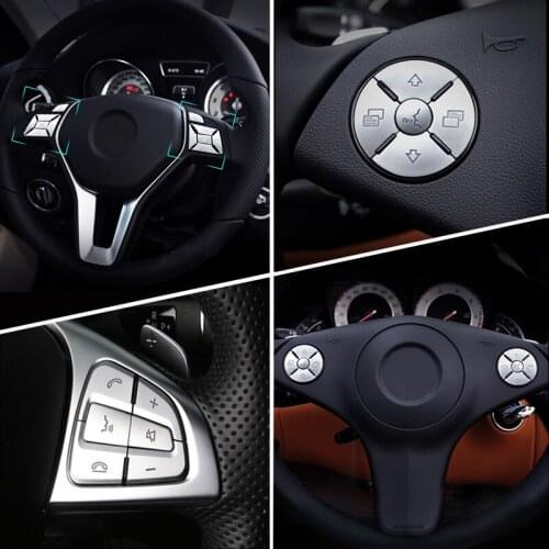 Accessories For Mercedes Benz A B C E S ML class GLA GLC CLA CLS GLE GLS GLK Car Interior Steering Wheel Buttons Cover Stickers