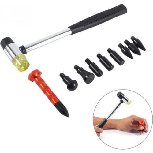 Car Pdr Dent Ding Hammer Tap Down Kit Knock Down Tool Paintless Dent Repair Removal Set Auto Body Work Hail Remover Dent Fix