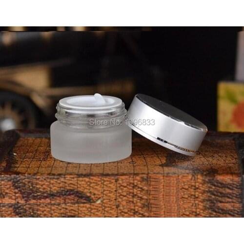 Cosmetic Sample Jar 5G, Frost Glass Jar with Silver Cap, 5g Cream Jar, Empty Glass Jar, Cosmetic Packing Bottle, 50pcs/lot