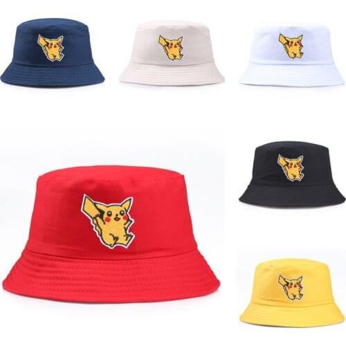 Pokemon Pikachu 2021 Spring and Summer New Fisherman Hat Cartoon Anime Male/female Print Cartoon Cat Embroidery Baseball Hat