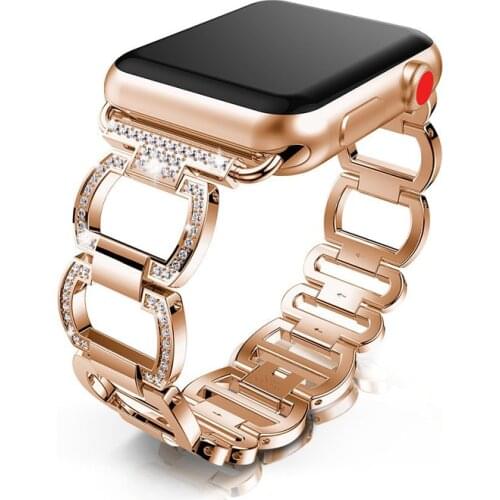 316L stainless steel strap for apple watch band 40mm 38mm 44mm 42mm Diamond Rhinestone Metal link bracelet for iwatch 5/4/3/2/1