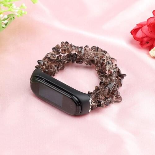 Mi band 3 4 bracelet irregular stone beads stretchy elastic Strap for Xiaomi Mi Band 5 6 Global NFC Smart Tracker Watchband Loop