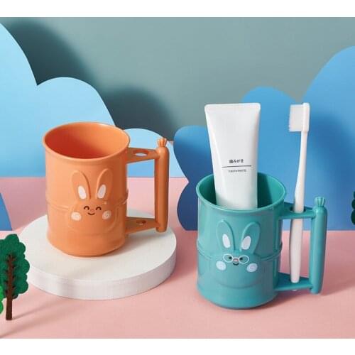 Bathroom Cup Children Cute Cartoon Rabbit Plastic Mouthwash Cup Portable Travel Couple Healthy Material Fall Resistance