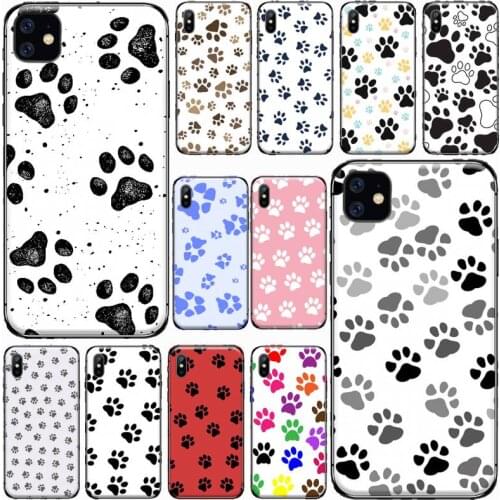 Dog footprint Paw pattern Phone Case for iPhone 11 12 pro XS MAX 8 7 6 6S Plus X 5S SE 2020 XR Luxury brand shell funda coque