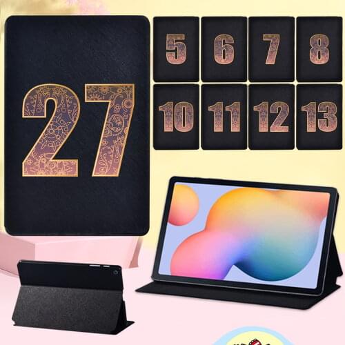 Tablet Case for Samsung Galaxy Tab S6 Lite P610/P615 10.4" Anti-fall Number Pattern Leather Tablet Cover Case + Free Stylus