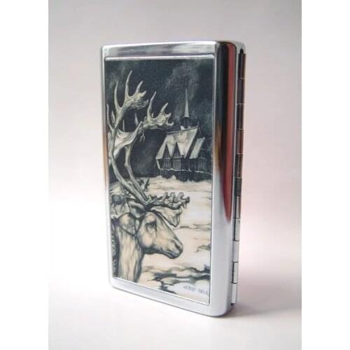 14-20 Cigarette Female Animal Poster Sticker Cigarette Case Cigarette Box Slim Portable Storage Sealed High-Grade Creative Gift