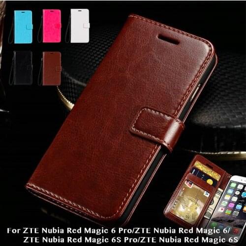 Leather Flip Case For ZTE Nubia Red Magic 6 Pro Silicone Photo Frame Case Wallet Cover For ZTE Nubia Red Magic 6 Business Case