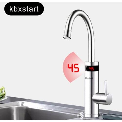 Zk30 Electric Water Heater Faucet Instant Tankless Heating Tap Kitchen Faucet Hot Water With Led Temperature 220V