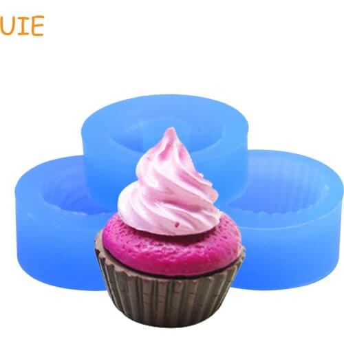 GYL156/157/158U One Set 3Pcs Cupcake Mold 3D Silicone Flexible Mold Whipped Cream 30mm Deco Kawaii Miniature Mold