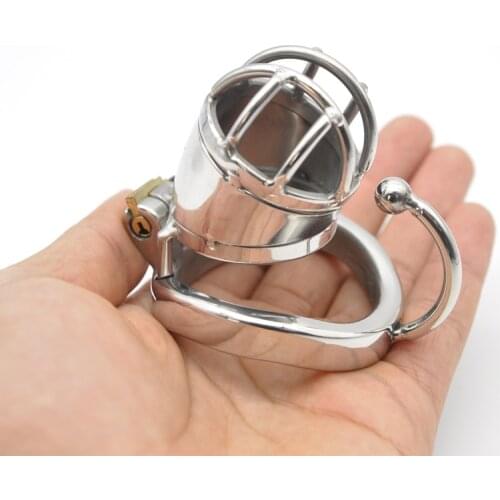 Happygo, Ergonomic Design Stainless Steel Male Chastity Device,Cock Cage,Penis Lock,Cock Ring,Chastity Belt C271