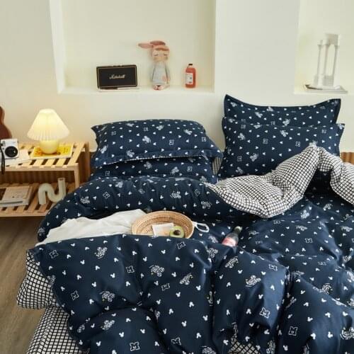 Navy blue Bedding set，220x240 Duvet Cover With Pillowcase, 135x200 Child Quilt Covers ,Cartoon Blanket Cover,king Size Bed Set