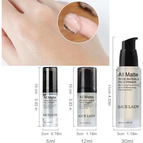 SACE LADY 30/12/6ml All Matte Invisible Pore Oil-control Brighten Nake Foundation Base Face Porefesional Cream Primer TSLM1