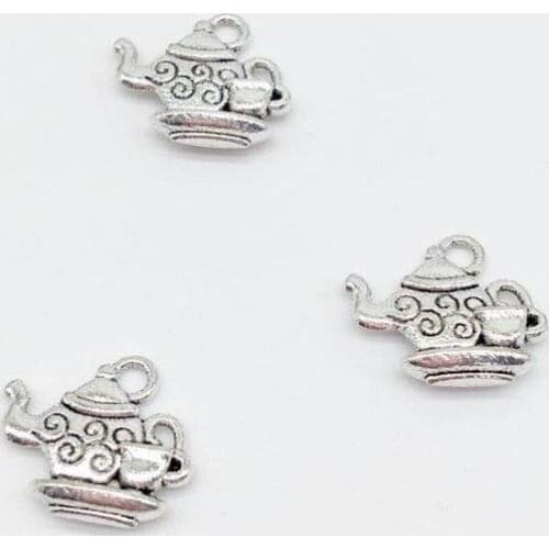 Fashion 20 pcs alloy kettle charms teapot pendants fit DIY handmade necklace earring bracelet charms Jewelry Making