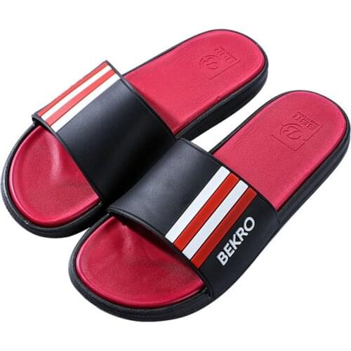 Hot Sale Men/Womens Sandals Summer Trend Striped Slides Fashion New Casual Antiskid Cozy Female/Male Thick-Soled Slippers