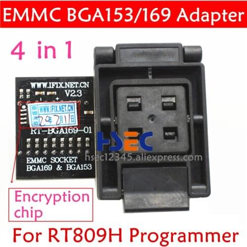 New Type RT 809H EMMC adapter RT-BGA169-01 V2.3 EMCP153 EMCP169 Socket BGA169 BGA153 BGA63 BGA64 BGA48 FOR RT809H programmer