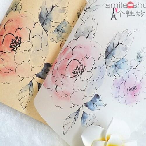 Wholesale 100pcs/lot Peony Gift Wrapping Paper Wax Paper Packaging for Soap Gift Kraft Wrapping Paper free shipping