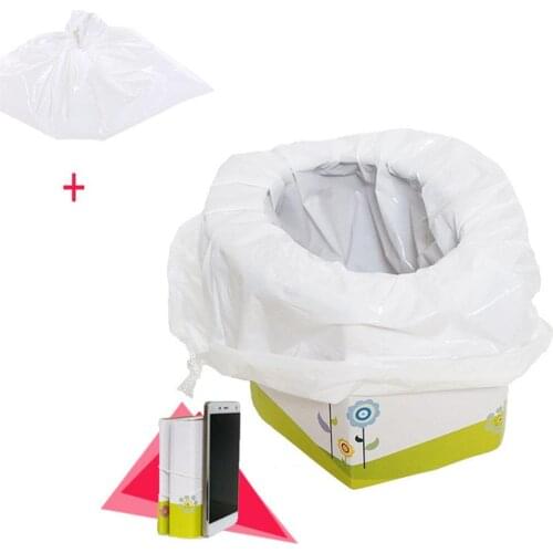 Portable Travel Urine Bag Emergency Mobile Mini Toilet Folding Potty Seat For Baby Training Toilet Pot Urinal With 5 Plastic Bag
