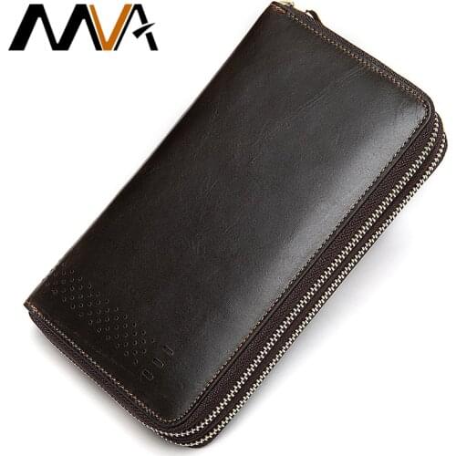 Luxury fashion mens wallet leather genuine slim long coin pocket mens clutch male bag wallet male mens leather purse men 9029