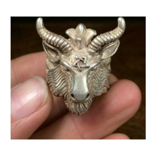 Handmade exquisite artwork gold money sheep beast Means ring