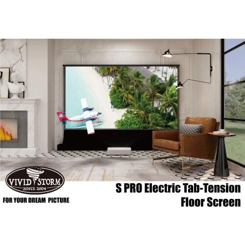 S PRO Electric Tension Floor Screen UST ALR Floor Rising Screen Material Pоектора For Wemax A300 ONE Fengmi 4K Pro Projector