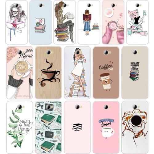 88AA Book Girl Heart Coffee Silicone TPU Cover Phone Case On Case For Huawei Y3 II Y5 II Nova 5T GR3 P40 Lite E Case Soft