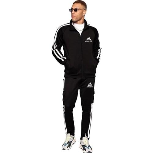 New Sportswear Track Suit Mens Sets Spring Polyester Comfortable Breathable Zipper Stand Collar Casual Mens Clothing