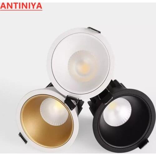 Dimmable Recessed Anti Glare LED Downlights 10W/15W/18W COB Ceiling Spot Lights AC90~260V Background Lamps Indoor Lighting