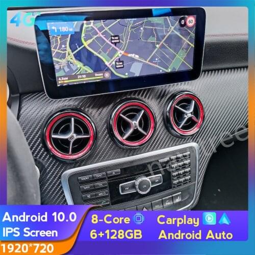 Top! 8GB+128GB Carplay 10.25" Android 10 Car Multimedia Player For Benz A Class W176/GLA-Class X156/CLA-Class C117 2013-2017 SWC