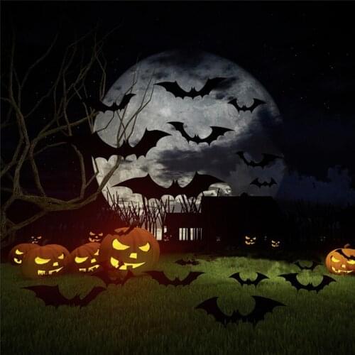 Halloween Decoration 3D Black PVC Bat Halloween Party DIY Decor Wall Sticker Bar Room Halloween Party Scary Decos Props