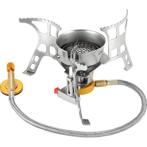 Wind proof Outdoor Gas Stove Camping Folding Electronic Stove with Box hiking Portable Foldable Split Stoves Propane Grill