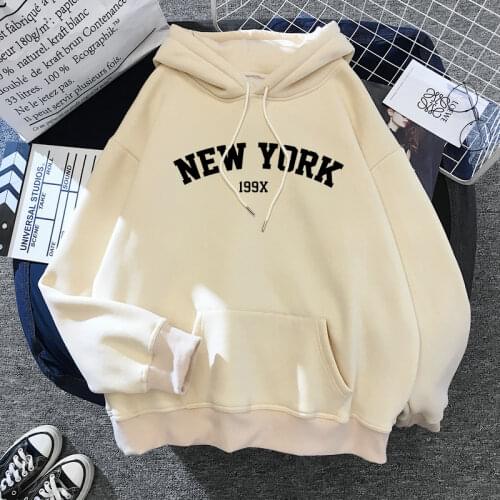 NEW Colors Sweatshirts Autumn Winter Womens NEW YORK Printing Hooded Female 2021 Comfortable Warm Hoodies Lady Tops Pullovers