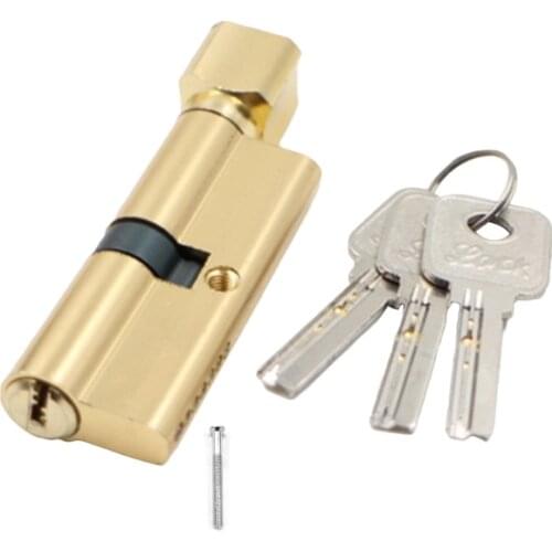 1Set Door Cylinder Lock Anti-theft Entrance Metal Door Lock with 3 Keys for Home X4YD