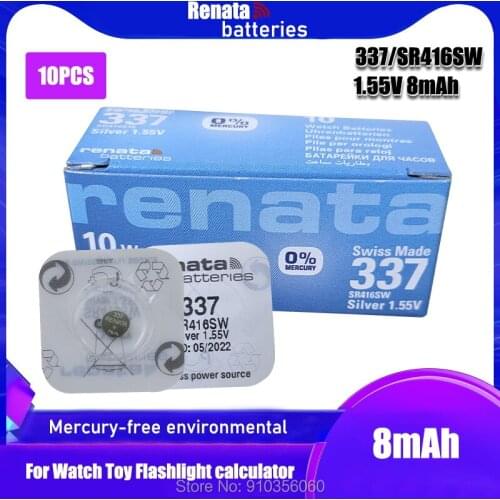 10pcs/lot RETAIL Original 1.55V 337 SR416SW Silver Oxide Watch Battery 337 SR416SW Button Coin Cell For Watch Electric Toys
