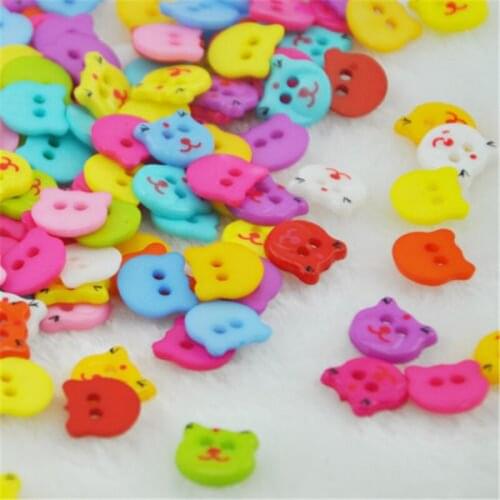 100pcs mix Lovely Bear Plastic Buttons Scrapbooking Sewing Craft Appliques PT125