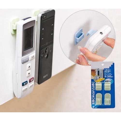 2 Pairs Home Remote Control Hook Sticker Holder Self Adhesive Wall Mount Hanger