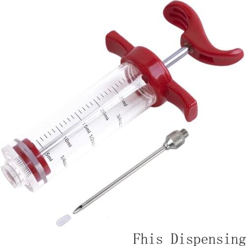 2019 New Plastic Marinade Injector Syringe with Screwon Meat Needle for BBQ Grill,1oz,Red