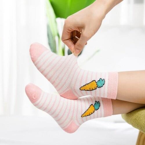 5Pairs/lot 0-2Y Baby Socks Summer Cotton Cartoon Animal Kids Socks Carrot Girls Mesh Cute Newborn Boy Toddler Socks Baby