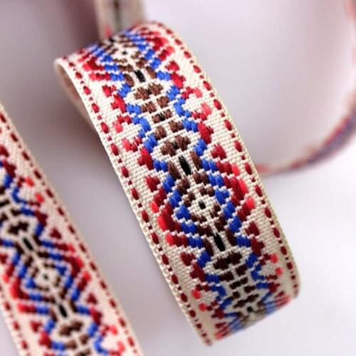5 Yards Ethnic Jacquard Webbing Fine Quality Webbing Trim for Home Textile Bedding Apparels Bags Decoration Diy Sewing Supply