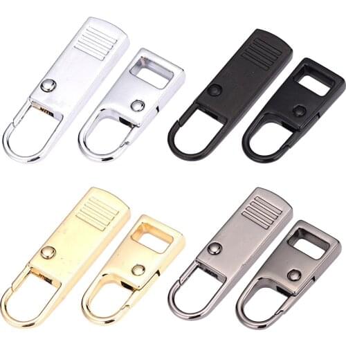 6Pcs Metal Detachable Zipper Tags Repair Pull Tabs for Clothes Bags DIY