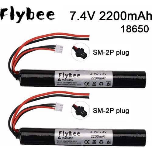 SM plug 7.4V 2200MAH Lipo Power Battery Airsoft gun battery 40C AKKU For Mini Airsoft toys Gun 2S 2200mAh Battery model parts