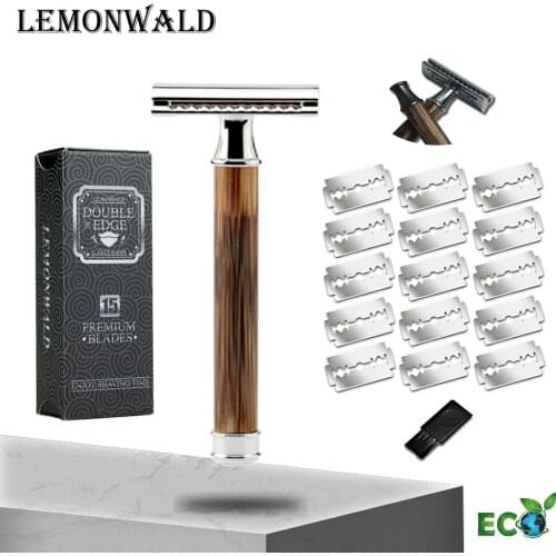 Lemonwald High Quality Wet Razor, Double Edge Safety Razor, Natural Bamboo Handle Razor, Suitable For All Standard Blades