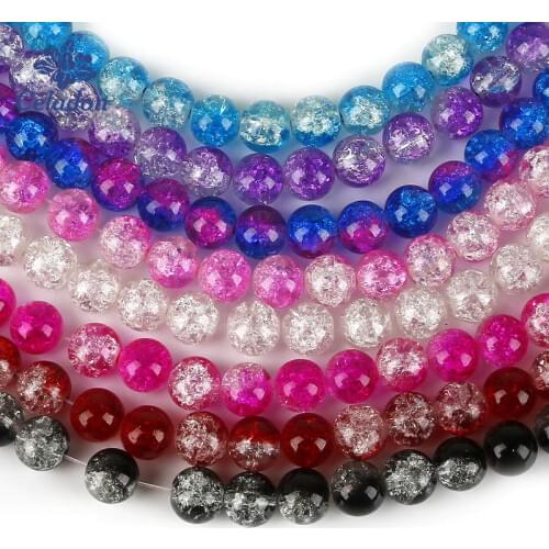 Approx 65pcs 6mm Natural Stone Beads Natural White Snow Cracked Crystal Beads 15" Strand For Bracelet Necklace Jewelry Making