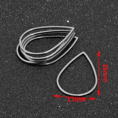 10Pcs/lot Stainless Steel Geometric Heart Circle Moon Teardrop Link Charm Connectors DIY Earring Findings