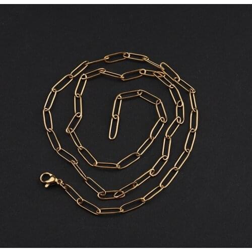 316L Stainless Steel Hypoallergenic Square Link Chain Necklaces 40 45 50 60CM Long Punk Hip Hop Choker Collar Necklace Jewelry