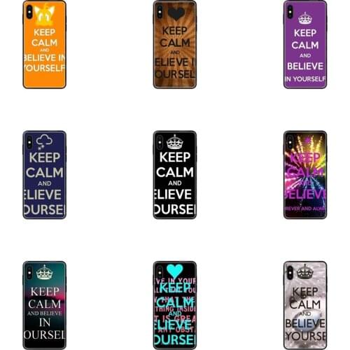 Black Soft TPU Screen Protector Colorways Keep Calm And Believe Yourself For iPhone 11 12 Pro 5 5S SE 5C 6 6S 7 8 X XR XS Plus