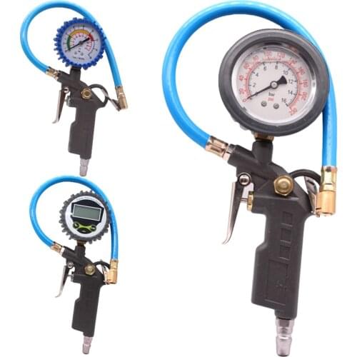 Digital Tire Pressure Gauge Handle Grip Trigger Inflator 220PSI Car Tire Air Pressure Gauge Dial Meter Vehicle Inflation Gun