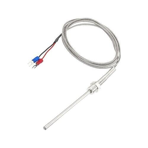 Liquid Measuring 95mm x 5mm K Type Earth Thermocouple Probe 2 Meters