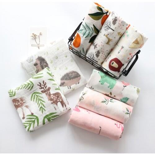 Baby Blanket For Newborns Soft Pure Cotton Muslin Swaddle For Infant Baby Bedding Bath Towel Gauze Stroller Cover 115x115cm